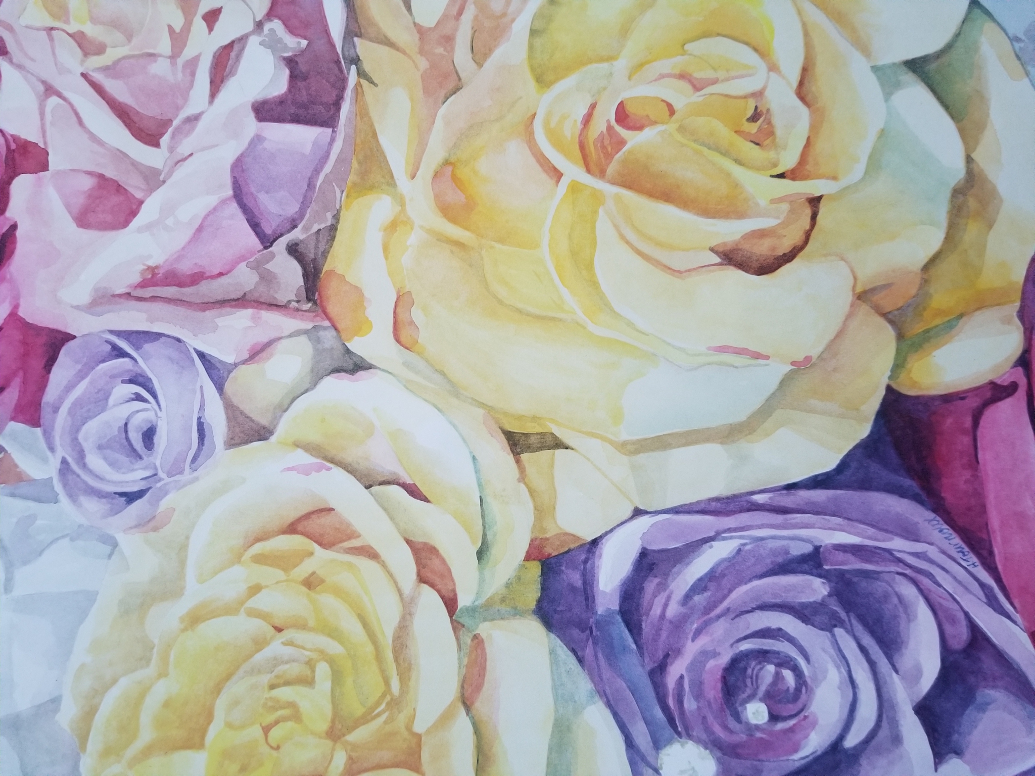 Click here to view Purple and Yellow Roses  by Heidi Tournoux Studios Gallery