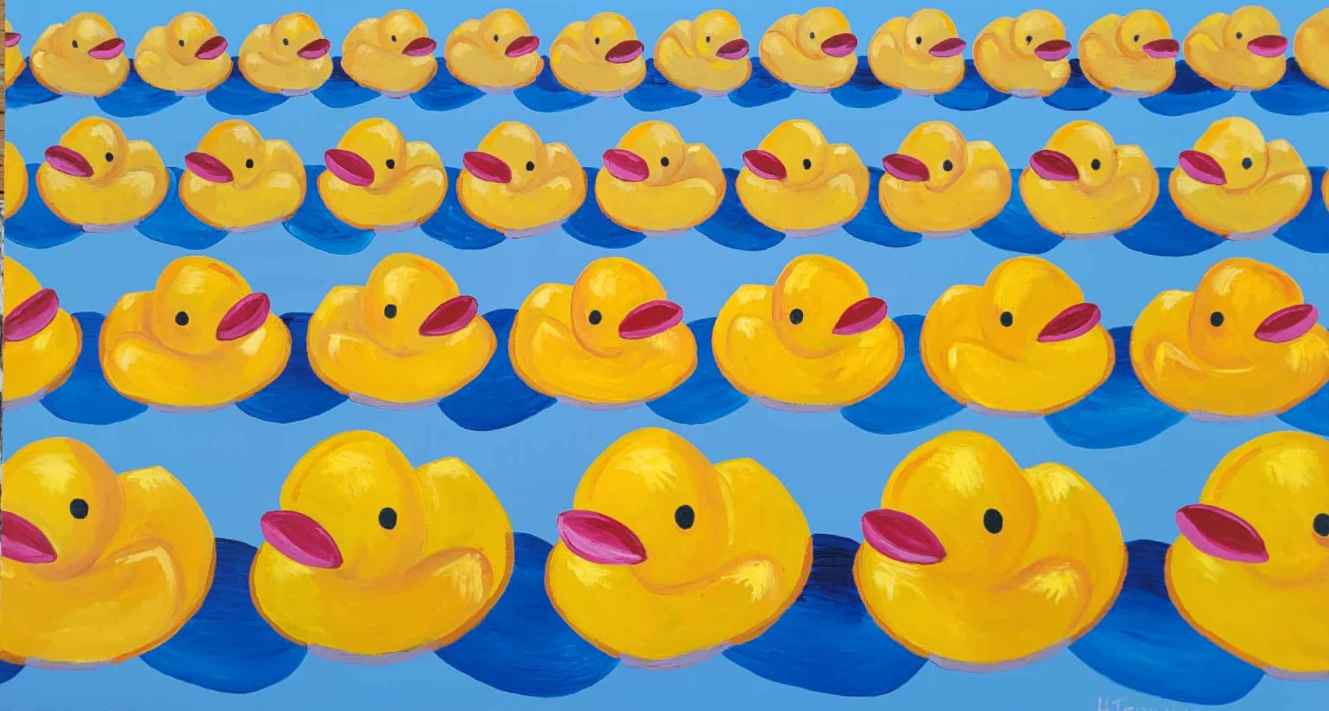 Click here to view Army of Ducks on Blue by Heidi Tournoux Studios Gallery